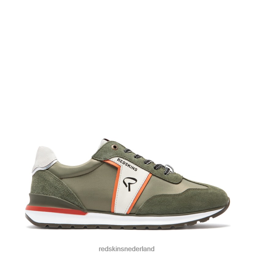 sportschoenen | Redskins Footwear Pacific textiel sneakers kakhi + sinaasappel Heren N84V06173 - Redskins Sneakers