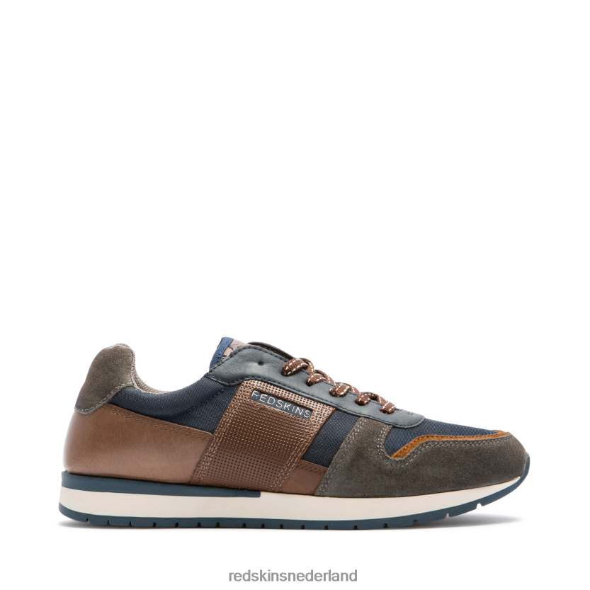 sportschoenen | Redskins Footwear affaire leren sneakers marine + grijs + bruin Heren N84V06164 - Redskins Sneakers