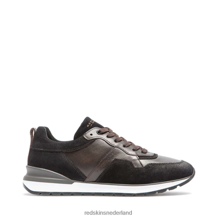 sportschoenen | Redskins Footwear beleid leren sneakers kastanjebruin + marineblauw Heren N84V06167 - Redskins Sneakers