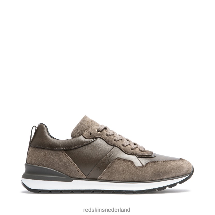 sportschoenen | Redskins Footwear beleid leren sneakers khaki Heren N84V06168 - Redskins Slippers