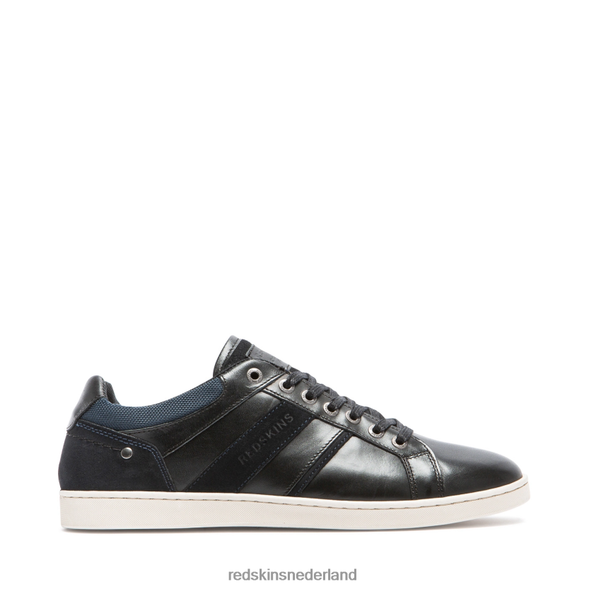 sportschoenen | Redskins Footwear ixiale leren sneakers zwart + marine Heren N84V06169 - Redskins Heren Schoenen